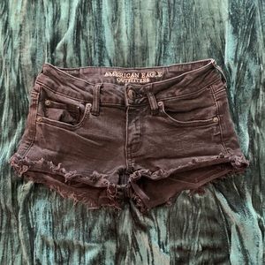Black American Eagle Ripped Shorts